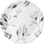 Corelle Vitrelle Misty Leaves Dinner Set, Grey, 12 Ct - Image 4