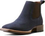 Ariat Men's Booker Ultra Square Toe Chelsea Boots, Navy Suede, 12