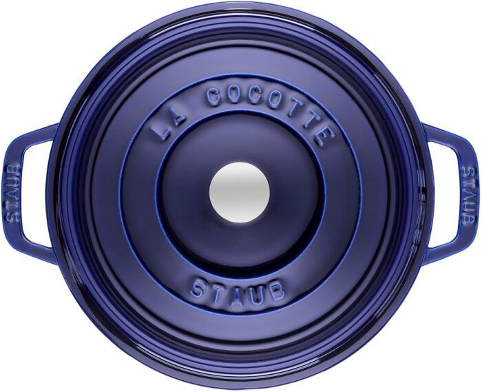STAUB Cast Iron Roaster, Round, Dark Blue, 5 L 26 cm - Image 2