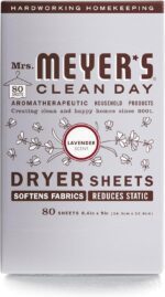 Mrs. Meyer's Clean Day Dryer Sheets, Lavender Scent, 80 Ct