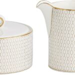 Wedgwood Gio Gold Cream & Sugar Set, White, 5.75 Oz