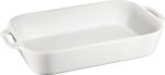 Staub Double Handle Rectangular Dish, White, 13" x 9"