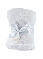 Barefoot Dreams Baby Receiving Blanket, Blue&White 30x32" - Image 4