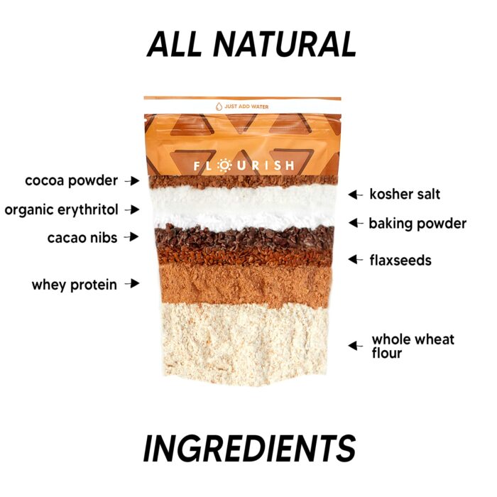 Flourish Pancake & Waffle Mix Protein, Chocolate, 16 Oz - Image 3