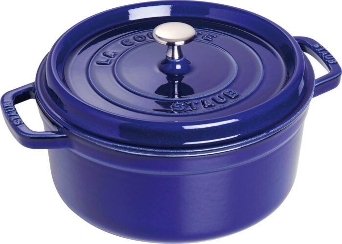 STAUB Cast Iron Roaster, Round, Dark Blue, 5 L 26 cm - Image 1