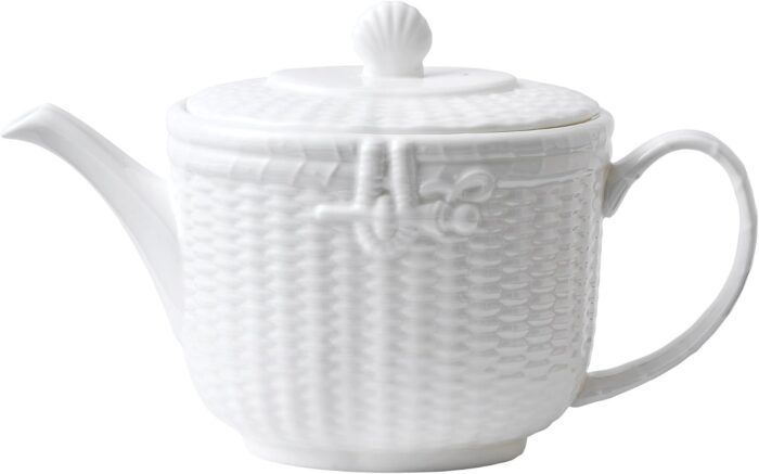 Wedgwood Nantucket Basket Teapot, White, 40.4 Oz - Image 1