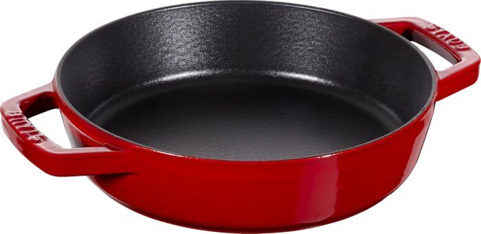 Staub 40511-661 Two-Handled Frying Pan, Cherry, 7.9" - Image 1