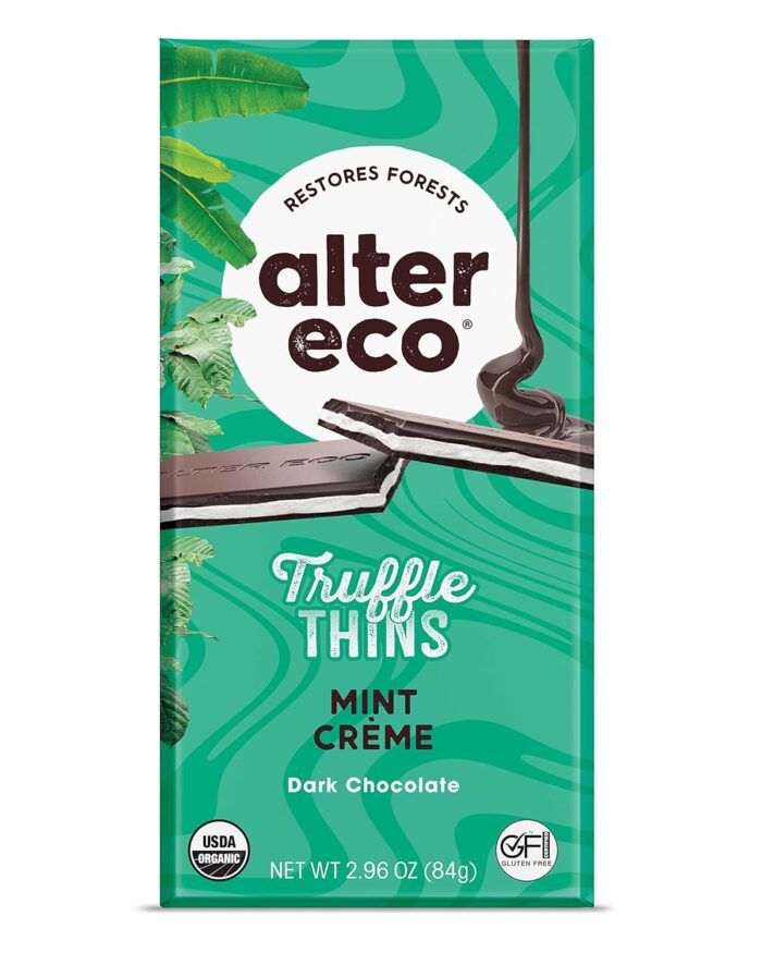 Alter Eco Mint Creme Truffle Thins, Dark Chocolate, 2.96 Oz - Image 1