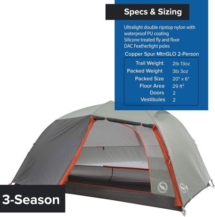 Big Agnes Tents Copper Spur, Silver/Gray, 20.87"L x 5.91"W x 5.91"H - Image 4