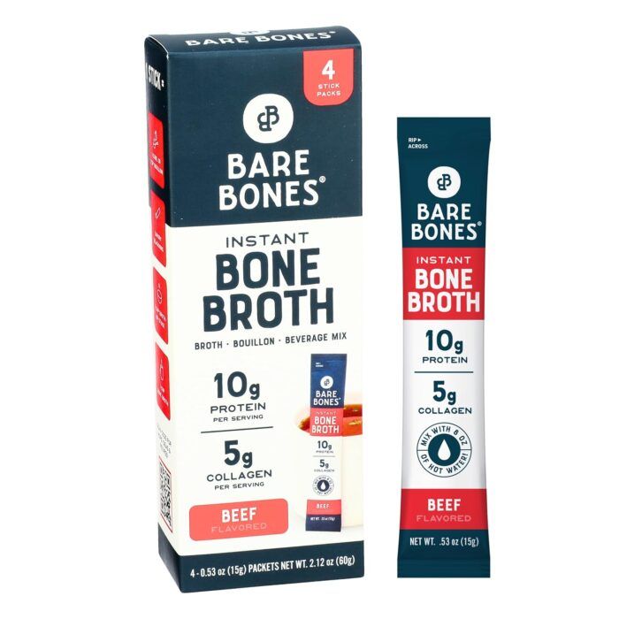 Bare Bones Beverage Mix Bone Broth , Beef Flavored, 2.12 Oz - Image 1