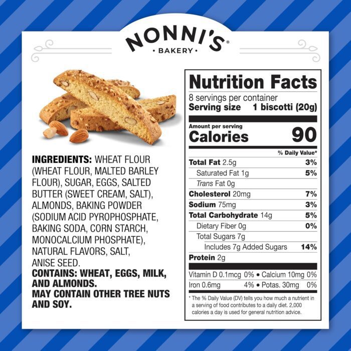 Nonni's Originali Baked Biscotti, Almonds, 5.52 Oz - Image 2