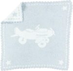 Barefoot Dreams Baby Receiving Blanket, Blue&White 30x32"