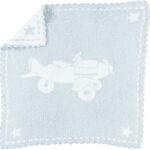 Barefoot Dreams Baby Receiving Blanket, Blue&White 30x32"