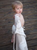 Barefoot Dreams Baby Receiving Blanket, Blue&White 30x32" - Image 3