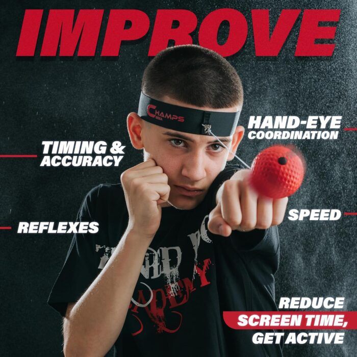 Champs MMA Boxing Reflex Ball Training Set with Punch Counter - Image 6