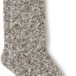 Barefoot Dreams CozyChic Heathered Socks, Olive Branch-White, L/XL