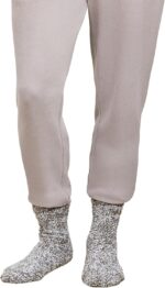 Barefoot Dreams CozyChic Heathered Socks, Olive Branch-White, L/XL - Image 3