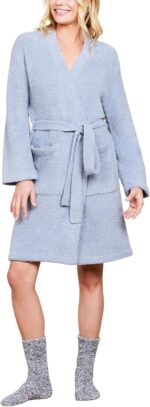 Barefoot Dreams Women's CozyChic Solid Robe, Moonbeam, S/M