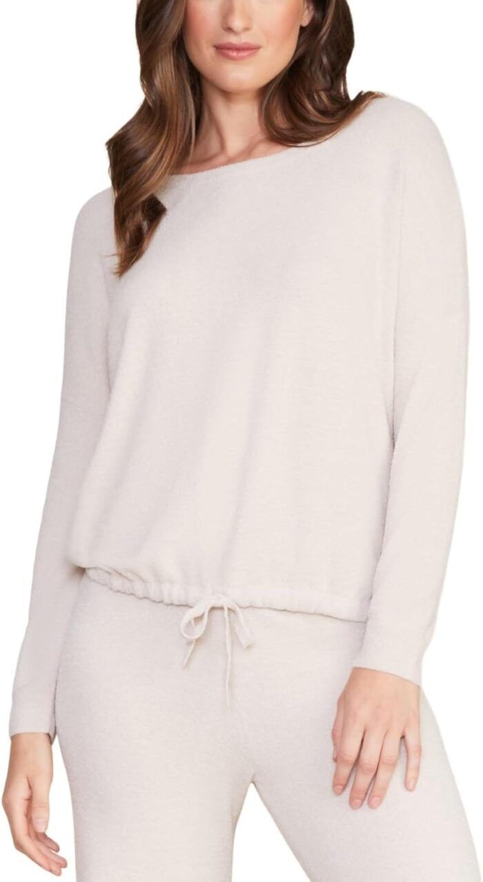 Barefoot Dreams Women's CozyChic Pullover, Stone, S - Image 1