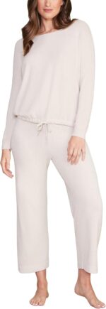 Barefoot Dreams Women's CozyChic Pullover, Stone, S - Image 3