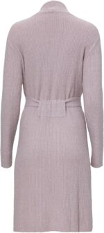 Barefoot Dreams CozyChic Lite Ribbed Robe, Faded Rose-Pearl, L/XL - Image 3