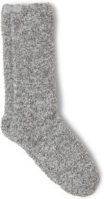 Barefoot Dreams CozyChic Heathered Socks, Moonbeam-White, L/XL