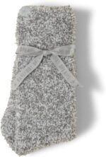 Barefoot Dreams CozyChic Heathered Socks, Moonbeam-White, L/XL - Image 3