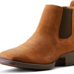 Ariat Men's Booker Ultra Square Toe Chelsea Boots, Bar Top Brown, 12
