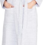 Barefoot Dreams CozyChic Adult Robe, He Ocean-White, 2