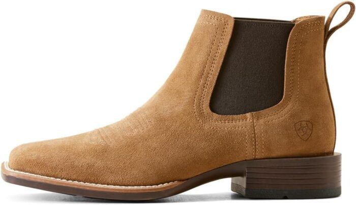 Ariat Men's Booker Ultra Square Toe Chelsea Boots, Dijon Suede, 12 - Image 3