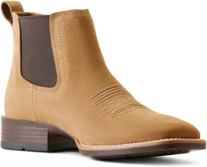 Ariat Men's Booker Ultra Square Toe Chelsea Boots, Dijon Suede, 12 - Image 1