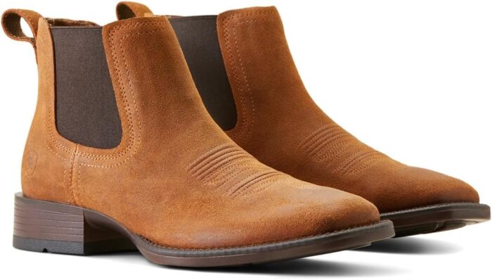 Ariat Men's Booker Ultra Square Toe Chelsea Boots, Bar Top Brown, 12 - Image 4