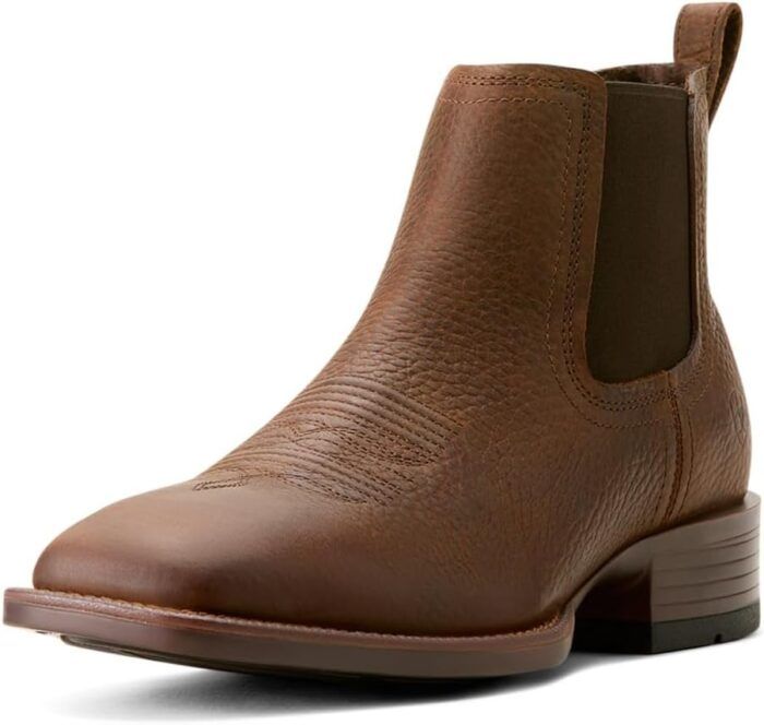 Ariat Men's Booker Ultra Square Toe Chelsea Boots, Brown Oiled Rowdy, 12 - Image 1