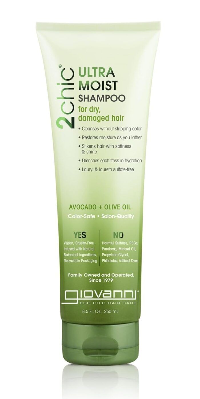 Giovanni 2chic Ultra Moist Shampoo, Avocado+Olive Oil, 8.5 Fl Oz - Image 1