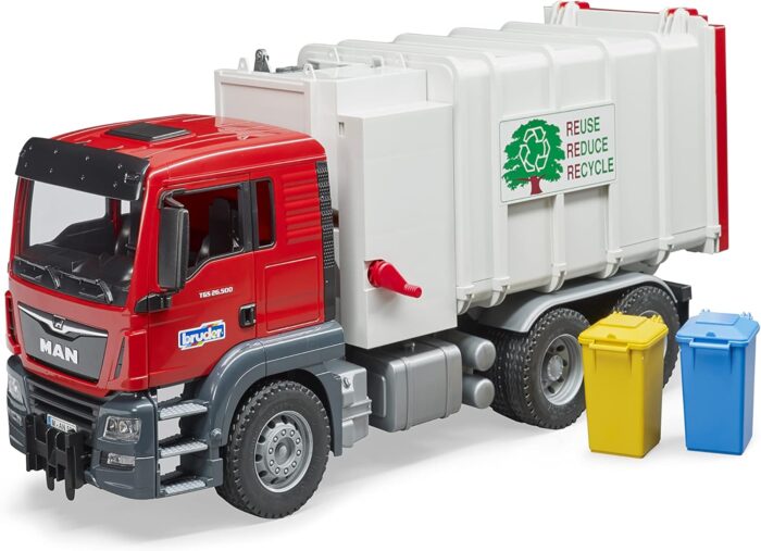 Bruder Toys 03761 Loading Garbage Truck, Red - Image 4