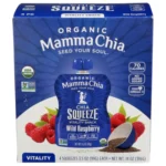 Mamma Chia Vitality Squeeze Snack, Wild Raspberry, 4 Ct 3.5 Oz
