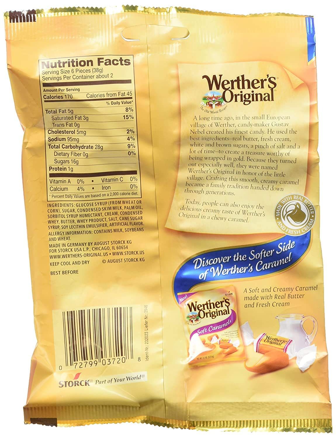 71iCaA0UDlL._SL1500_ Storck Werther's Original Chewy Caramel, 2.40 Oz - Image 4
