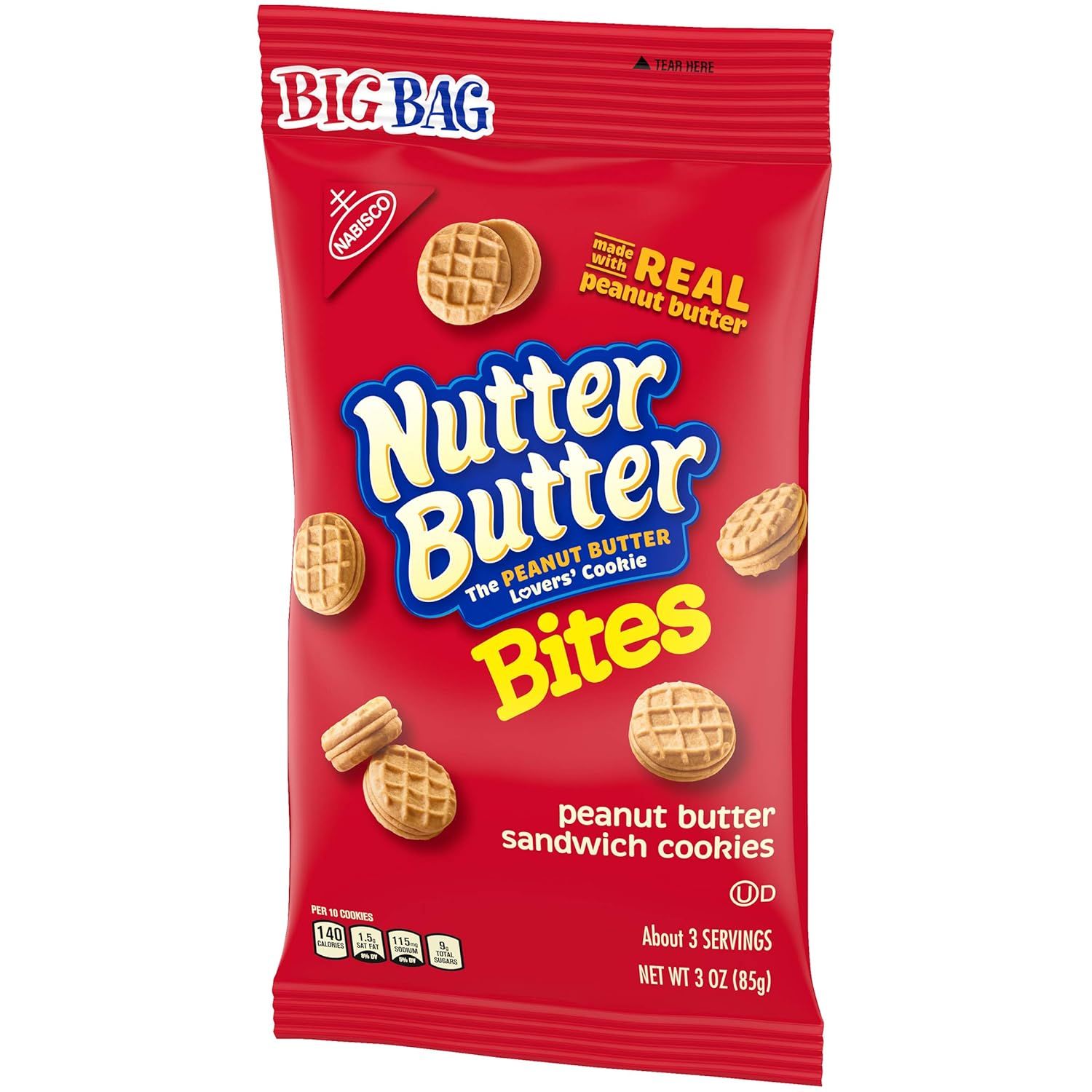 811ojlXiZyL._SL1500_ Nutter Butter Big Bag Lovers' Sandwhich Cookie Bites, Peanut Butter, 3 Oz - Image 8