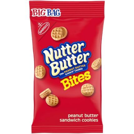 Nutter Butter Big Bag Lovers' Sandwhich Cookie Bites, Peanut Butter, 3 Oz