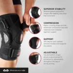 McDavid Adults' Knee Brace with Polycentric Hinges and Cross Straps, Black, L - Image 3