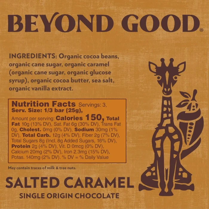 Beyond Good Organic Chocolate Bar, Salted Caramel, 2.64 Oz - Image 2