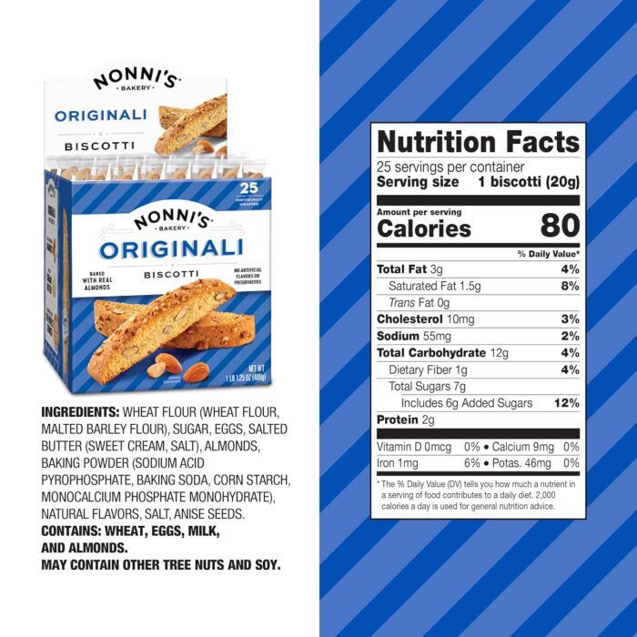 Nonni's Originali Biscotti W/ Almonds, 25 Ct 1.25 Oz - Image 2