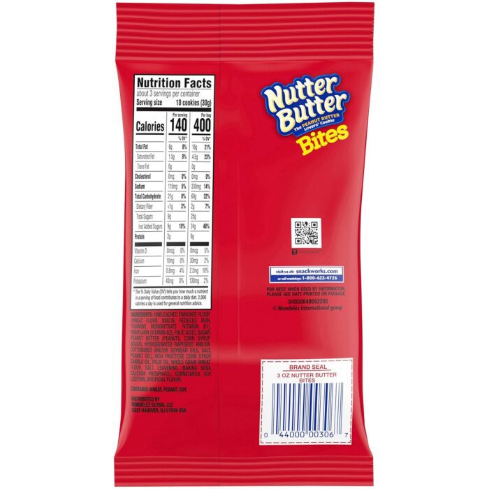 Nutter Butter Big Bag Peanut Butter Sandwich Cookies, 3 Oz - Image 9