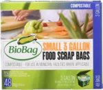 Bio Bag Compostable Food Scrap Bag, Small 3 Gallon, 48 Ct