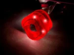Shark Wheel Skateboard Cruising Wheels, Transparent Red with Red Lights, 60 Mm - Image 2