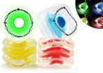 Shark Wheel Skateboard Cruising Wheels, Clear W/ Multi-Color Lights, 70 Mm