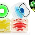 Shark Wheel Skateboard Cruising Wheels, Clear W/ Multi-Color Lights, 60 Mm