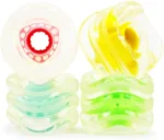 Shark Wheel Skateboard Cruising Wheels, Clear W/ Multi-Color Hub, 72 Mm