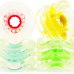 Shark Wheel Skateboard Cruising Wheels, Clear W/ Multi-Color Hub, 72 Mm