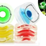 Shark Wheel Skateboard Cruising Wheels 78a, Clear W/ Multi-Color Lights, 60 Mm